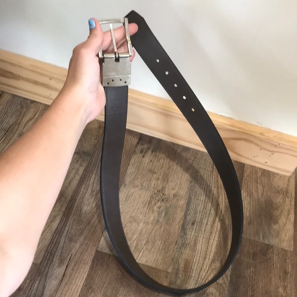 Mens essential classic sleek Reversible black brown belt - Picture 3 of 4